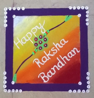 Farverig Raksha bandhan Rangoli