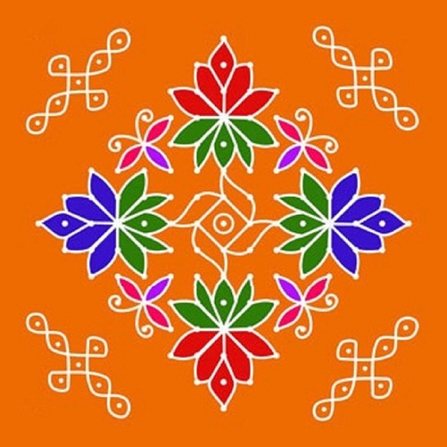 Hindu Rangoli Designs - Det prikkede Rangoli -design