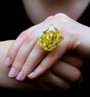 Sjælden Yellow Diamond Big Diamond Ring