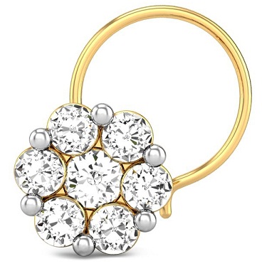 Virág alakú gyémánt orrgyűrű