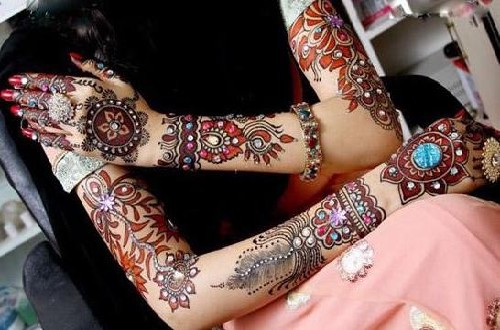 Menyasszonyi Henna Glitter Mehendi Designs