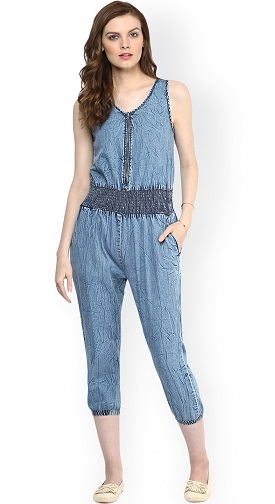 Blå denim jumpsuit