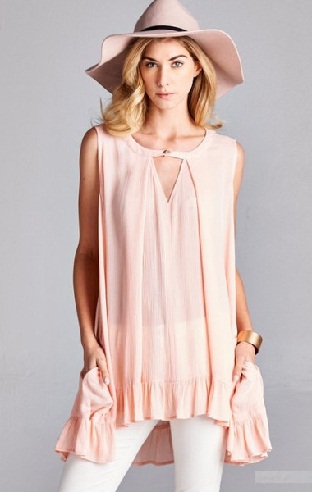 Bleg pink tunika top