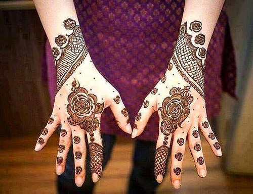 Sommer Mehndi -designs med roser