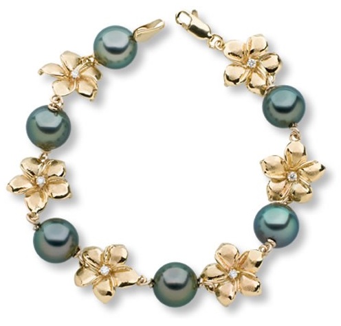 Guld og perle armbånd