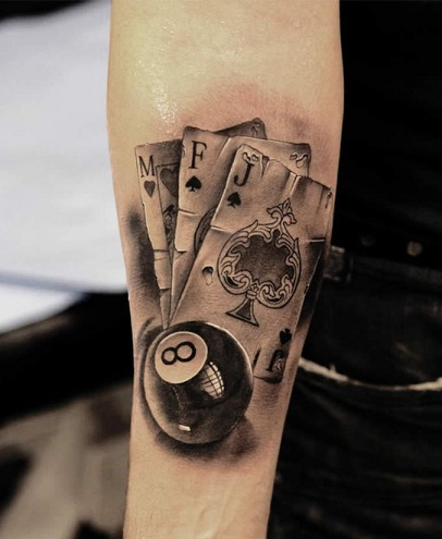 Kártya és Snooker 8 Ball Tattoo Designs