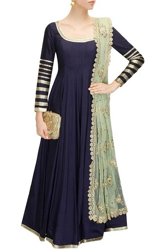 Egyszerű Anarkali Party Wear Frock