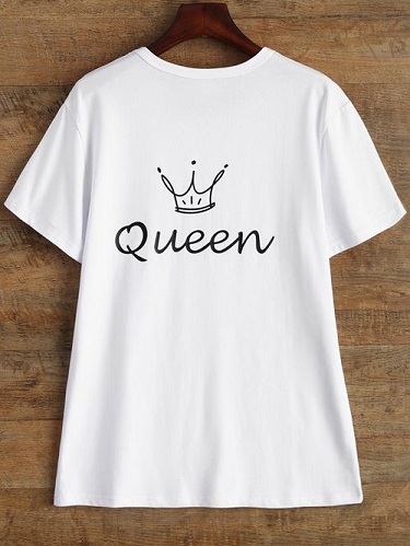 Almindelig hvid dronning T -shirts