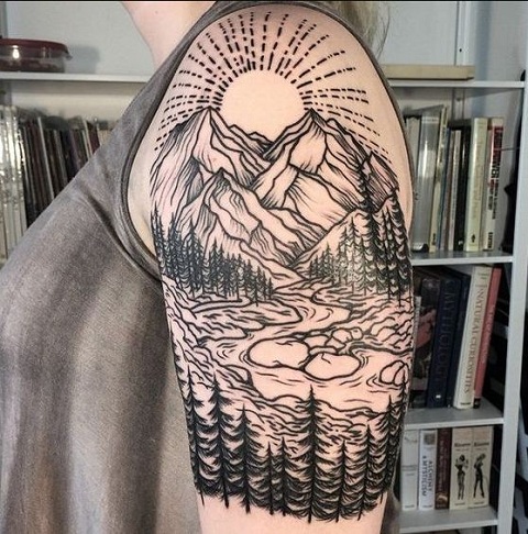 Egyszerű Nature Tattoo Design
