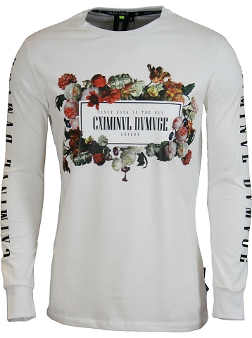 Langærmet grafisk T -shirt