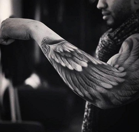 Angel Wings Tattoo Design fekete embereknek