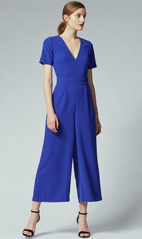 V-nyakú Palazzo Leg irodai Jumpsuit