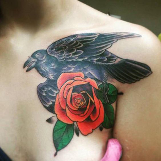 Crow Tattoo Designs til kvinder og mænd 9