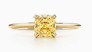 Egyszerű zafír sárga gyémánt gyűrű