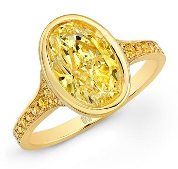 Sárga gyémánt gyűrű aranyban