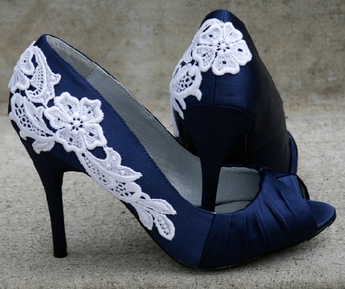 Bryllup blå sandaler