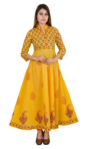 Anarkali stil gul mode Kurti