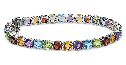 Flerfarvet ædelsten armbånd