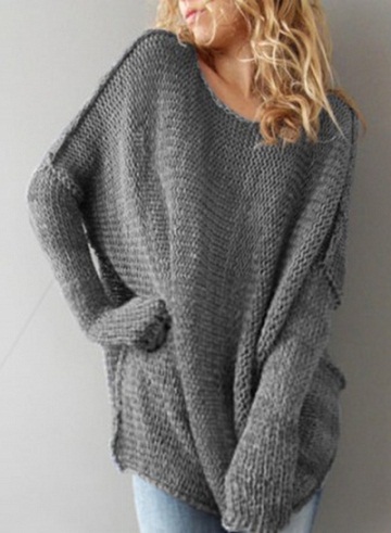 Sweater med rund hals