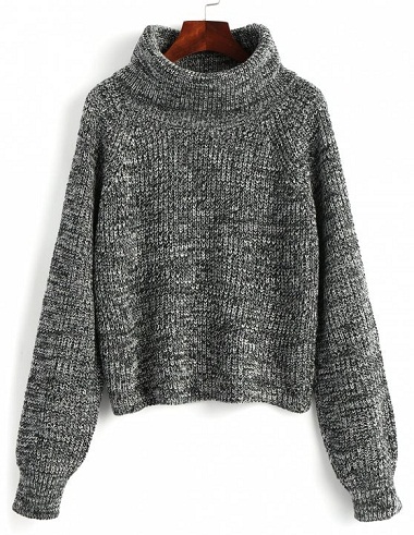 Pullover sweater med turtlehals