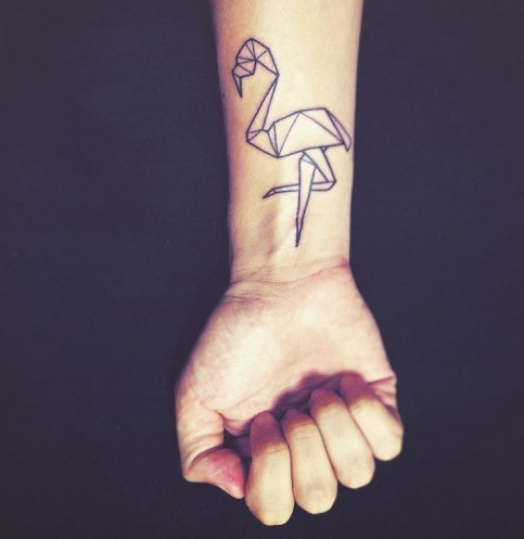 Enkle Flamingo tatoveringsdesigner