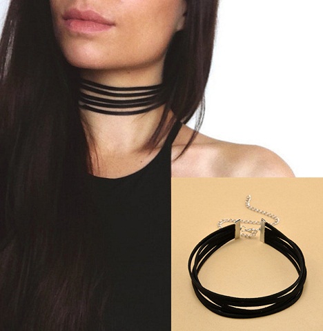 5 Strand Velvet Choker