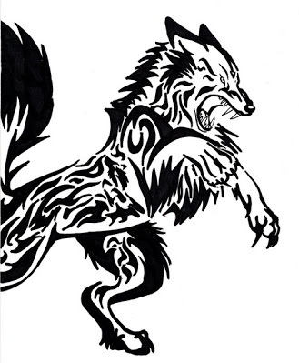 Wolf Tribal Celtic tatoveringsdesign