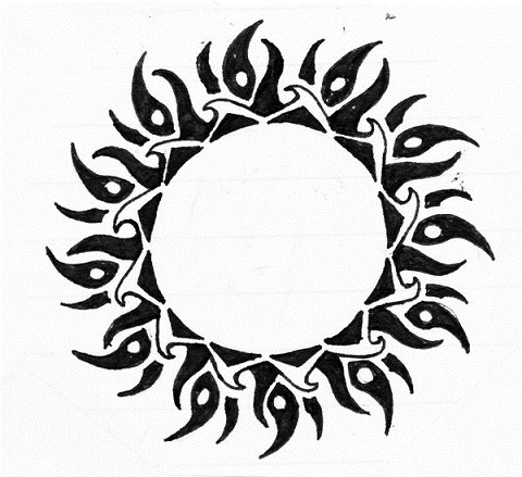 Kelta törzsi Sun Tattoo design