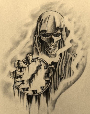 Halál és idő tetoválás