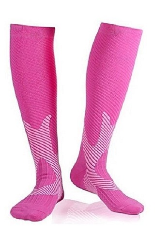 Rózsaszín comb magas zokni