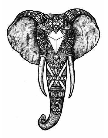 Kraftfuld Tribal Elephant Africa Tattoo