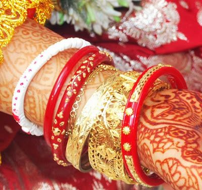 Bengáli hagyomány menyasszonyi karperecek készlet