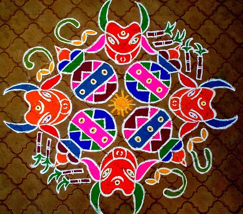 Farverige Diwali Rangoli designs