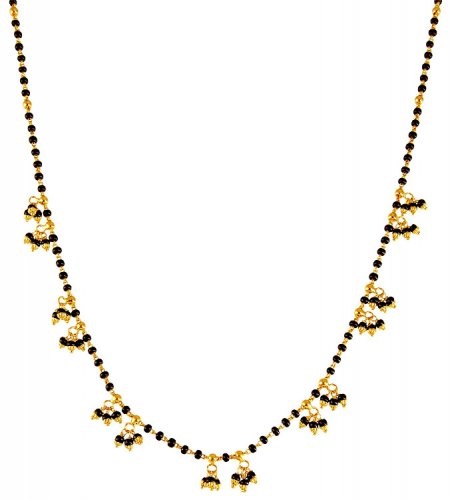 Sort perle Mangalsutra kæde med sorte perler