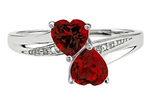 Twin Hearts Januar Birthstones Ring