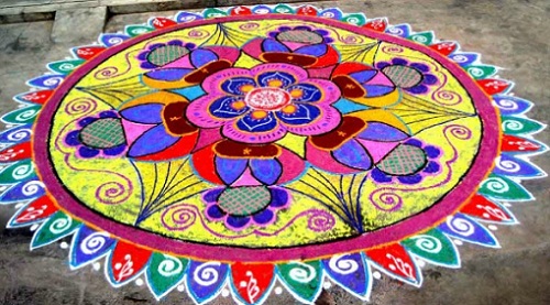 Egyedi kerek Rangoli Design -Fesztivál Rangoli Designs