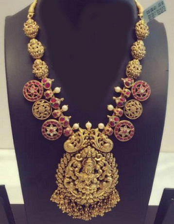 Kundan Gold Lakshmi nyaklánc