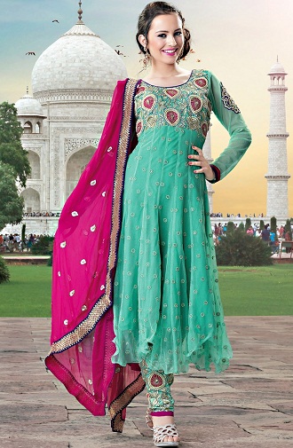 Zari hímzés Salwar Suit