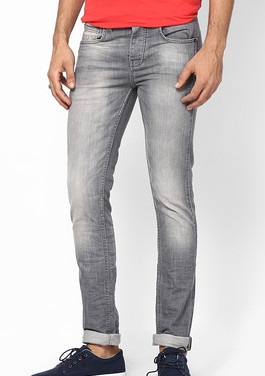 Skinny Fit grå jeans til mænd