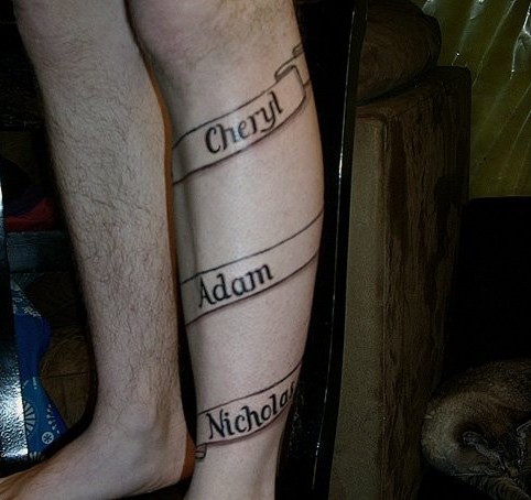 Tattoo Scroll Design til ben