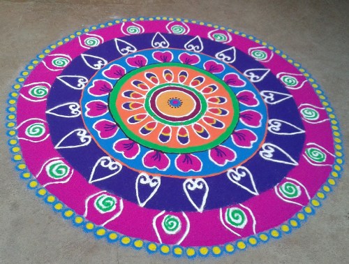 A kör alakú indiai Rangoli