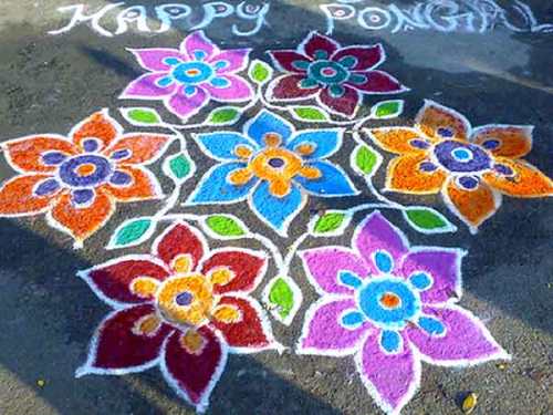 Den smukke indiske blomster Rangoli