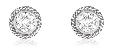 Hvid Safir Stud Ørering
