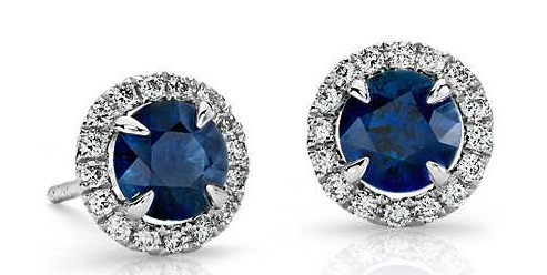 Blue Sapphire Diamond øreringe