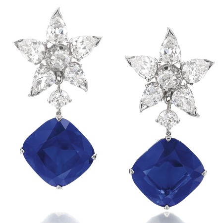 Blue Sapphire Star Drop øreringe