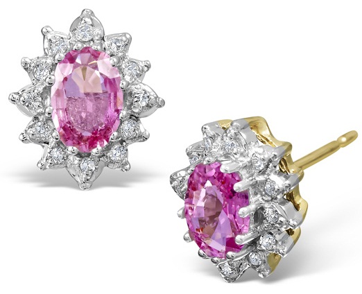Pink Sapphire Stud øreringe
