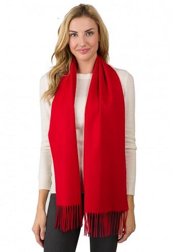 Bright Red Cashmere Tørklæder til Kvinder