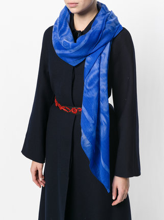 Trykt kongeblå kashmir tørklæde til kvinder