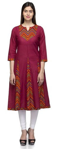 Magenta trykt Kurta