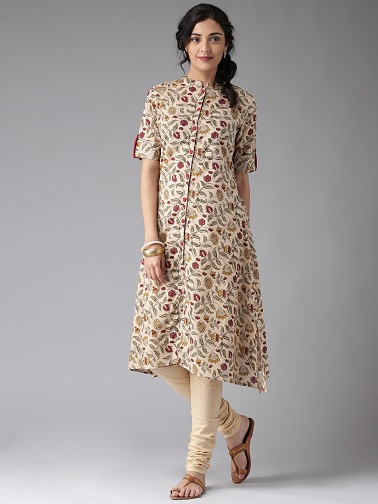 Beige trykt Kurta